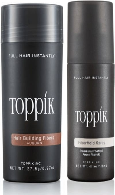 Toppik Hair Fibers Voordeelset Kastanjebruin - Toppik Hair Fibers 27,5 gram + Toppik Fiberhold Spray 118 ml - Voor direct voller haar