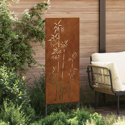 vidaXL - Tuin - Privacy - Scherm - Bloemen - Roestig - 50 - x - 140 - cm - weervast - staal