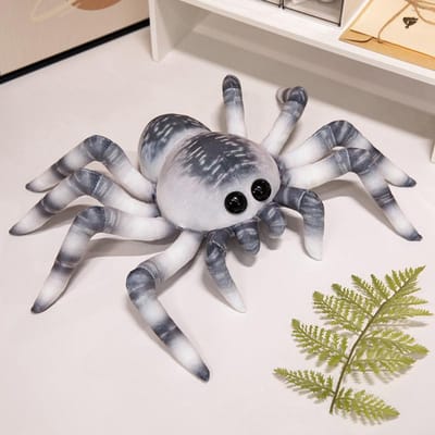 2030Cm Grisbleujaune Araignée Insecte Simulation Peluche Jouet Rempli Animal Sauvage Peluche Décoration Cadeau d'Anniversaire 30cm gris