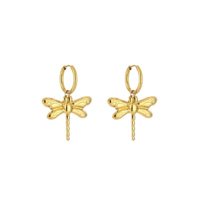 Bijoutheek Oorhangers Libelle Goudkleurig