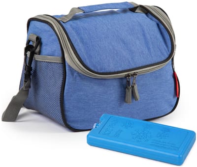 PlasticForte Lunchtas / koeltas - incl koelelement - blauw - 26 x 20 cm - voor onderweg