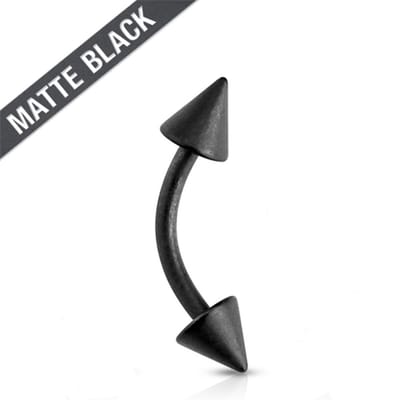 Piercing punt mat 1.2x6x4 - zwart - LMPiercings