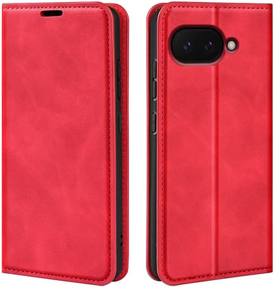 MobyDefend Hoesje - Geschikt voor Google Pixel 9a - Luxe Wallet Bookcase (Magnetische Sluiting) - Rood