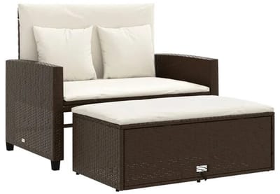 Tuinbank – Tuinbankjes weerbestendig - Tuinbanken - Loungebank - Balkon Set - Buitenbank - Bruin- 2 personen - Staal