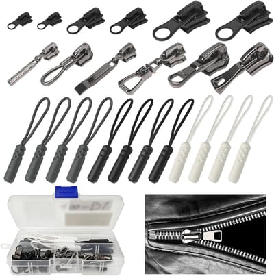 24 Stuks Ritsen en Reparatieset, Vervangingsritsen voor Rugzakken, Kleding en Sportkleding