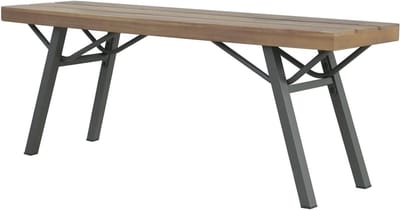 Tuinbank Hout - Buitenbank Terras - Ontspannen Buiten - Massief Acacia Frame - 120 cm - Natuurlijk Hout