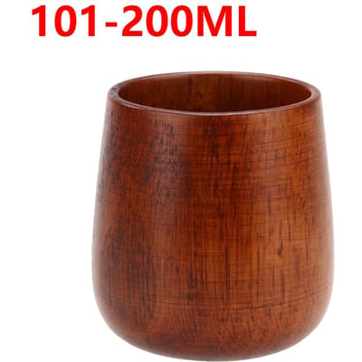 Tasses en bois naturel à gros ventre, tasse en bois de jujube, tasse à bière, thé, café, lait, eau, cuisine, bar, verres, chope à bière pour cuisine, bar 101-200ML brown