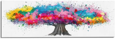 Schilderij Colourful Tree - 52 x 156 - Hout - REINDERS