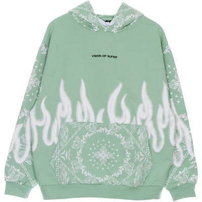 Lichtgewicht sweatshirt met capuchon en bandanaprint voor heren, groen