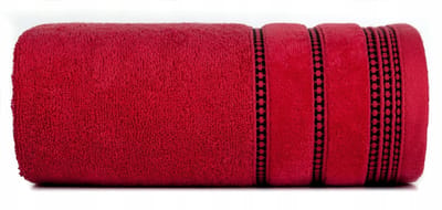 Luxe Rode Handdoek Amanda 50x90 cm met Velours Borduursel