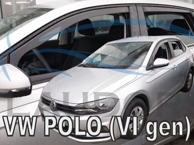 Zijwindschermen donker tbv VW Polo - 5 deurs model NA 2017 set raamspoilers tbv voor & achterdeuren L+R
