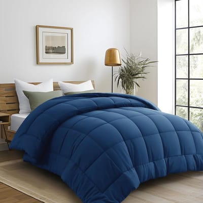 Dekbed 200 x 200 cm, 4 seizoenen, Microvezel, Zacht en Comfortabel, Geschikt voor Allergieën, Donkerblauw