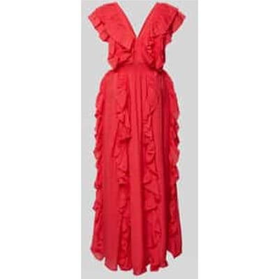 Maxi-jurk van viscosemix met ruches model 'Linala'