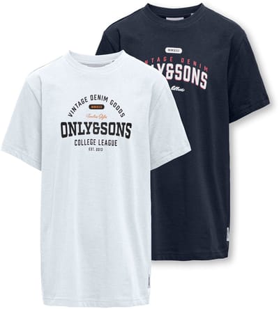ONLY&SONS - OSJLENNY LIFE REG PRINT TEE JRS 2-PACK - Jongens - T-shirts