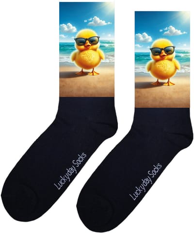 Luckyday Socks - Unisex sokken - Eend zonnebril - cadeau sokken - Maat 37-44