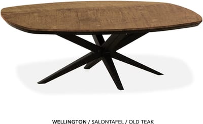 Maxfurn - Ovale salontafel | Zeer krasvast met verjongde rand| Kleur: Old teak