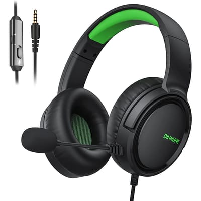 BG02 Gaming Headset met Microfoon NoiseCancelling Bedrade Koptelefoon Surround Sound OverEar zwart/groen