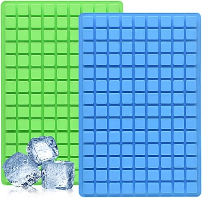 siliconen mal met 126 holtes, 2 stuks roosters, siliconen ijsblokjesvorm, mini-snoepvorm, chocoladevormen voor gummy, ijsblokjes, gelei, truffels, pralines