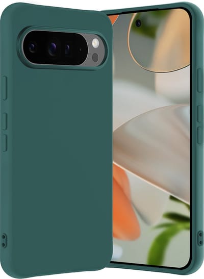 Hoes - Geschikt voor Google Pixel 10 Pro - Sterk & Shockproof - Hoesje Cover - Siliconen Case - Donkergroen