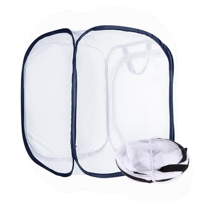 Vlinderkweekkooi – Opvouwbare Vlinder Habitat met Gaaspanelen & Ritssluiting – Insectenkooi voor Rupsen en Vlinders (30x30x30 cm)