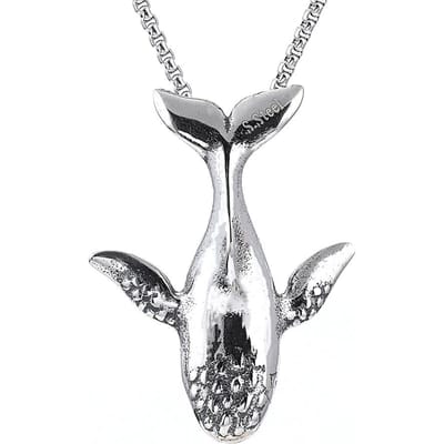Mode 316L Roestvrij Stalen Bedels Walvis Hanger Ketting Heren en Dames Eenvoudige Sieraden Ketting Cadeau Accessoires Groothandel gray