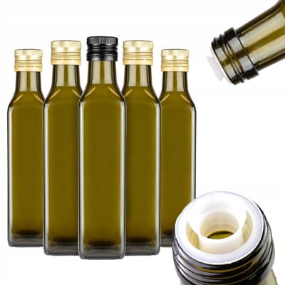 Bimberek Marasca Serie - Glazen Fles 250ml - Olijfgroen - Dozering - Strak Design