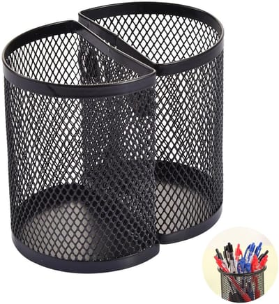 Dailygoods- Potloodbeker - Magnetische Pennenhouder - Bureau Organizer - Kantooraccessoires - Multifunctioneel - Duurzaam Metaal - 2 Stuks