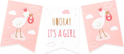 Paperdreams - Vlaggenlijn - Newborn baby girl