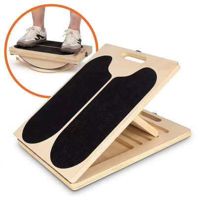 2 in 1 Slant board en balance board – stretch board – kuit stretcher - Balans trainer - Incline Board - Squat Wedge - squad block - 5 standen verstelbaar