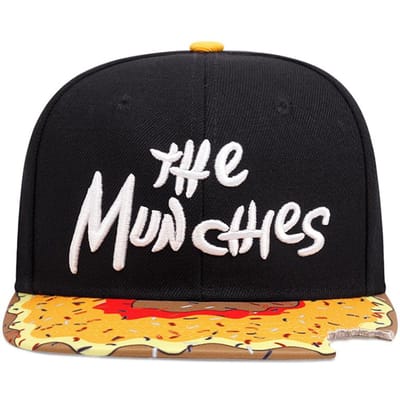 Chapeau Plat à Bord Plat Brodé The Mun Chles Donut Sucré Chapeau Hip Hop Tendance Quatre Saisons pour Homme Chapeau d'Extérieur Sports et Loisirs pour Femme black