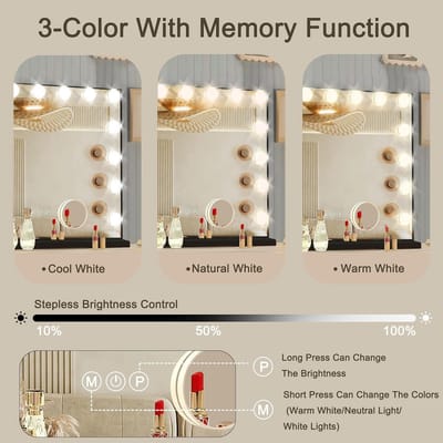 Make-up spiegel met verlichting en touchscreen | 58x45 cm