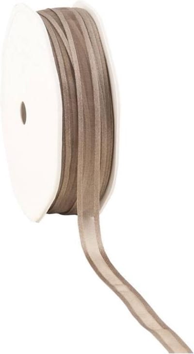 Satin edge Organzalint Taupe – 10 mm × 50 m – Organza