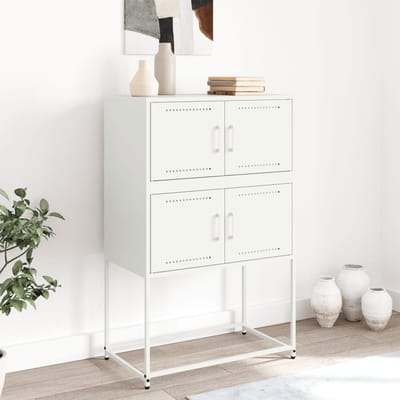 vidaXL - Dressoir - 68,5x38,5x107 - cm - staal - wit