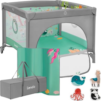 2-in-1 Babybox en Reisbedje Opvouwbaar met Matras, Speelgoed en Zij-ingang