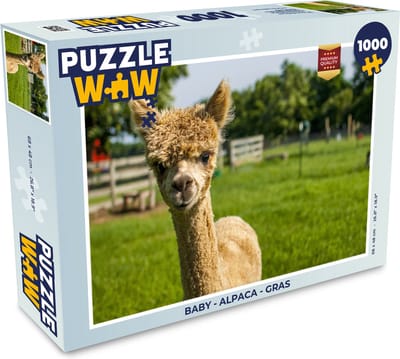 Puzzel Baby - Alpaca - Gras - Legpuzzel - Puzzel 1000 stukjes volwassenen