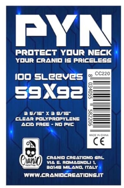100 PYN Sleeves 59 x 92 voor Spelers