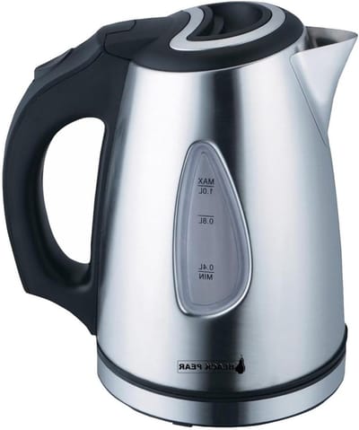Roestvrijstalen waterkoker - Kookapparaat - Snel water koken - Oververhittingsbeveiliging - 1 Liter - Zwart