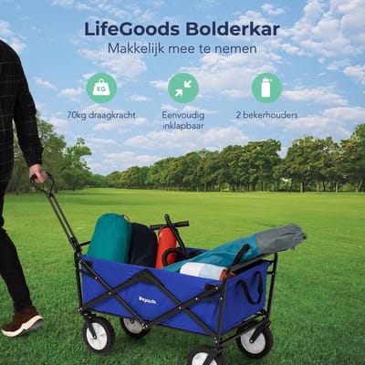 gereedschapswagen met voorwielrem, tot 100 kg draagkracht, Bolderkar , 80 kg