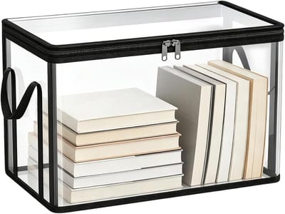 Opbergbox Kledingbox - Verhuis Tassen - Spullen Opslaan - Stapelbaar Ontwerp - 33L x 26W x 4H cm - Zwart
