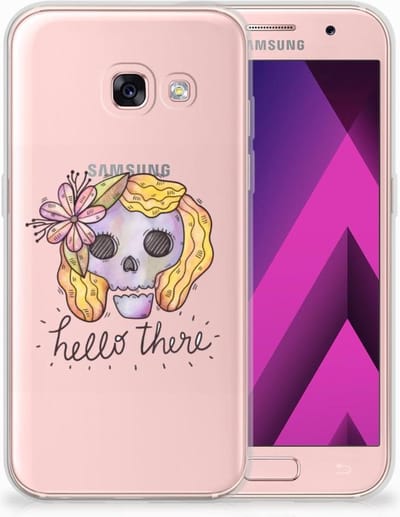 Silicone Back Case Samsung Galaxy A3 2017 Boho Skull