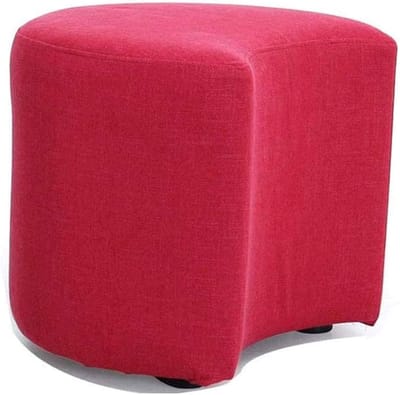 Voetbank - Ottomaan Kruk - Ontspannen Voeten - Massief Houten Poten - 40x38 cm - Rood
