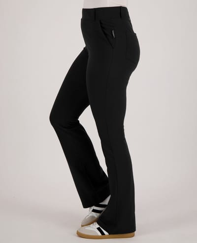 Je m'appelle Travelstof At Work Broek Flared Met stretch - Zwart - Maat XS