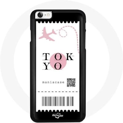 Coque - Billet d'avion Tokyo - Iphone 4 - Silicone - Souple - Noir noir