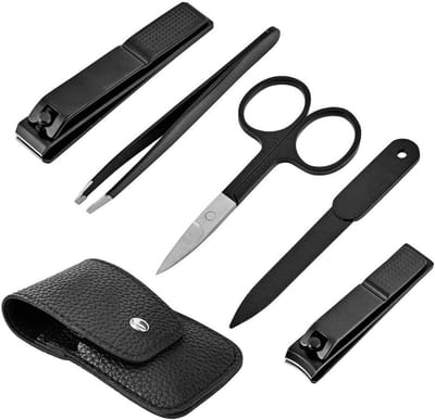Professioneel nagelverzorgingsset voor dames en heren - 5-in-1 nagelknipper en nagelvijl in modern etui