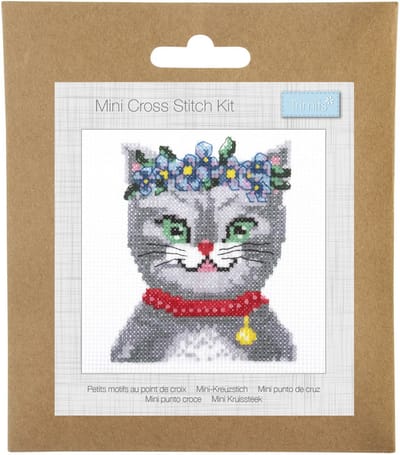 Borduurpakket Kruissteekpakket Telpatroon: Kat