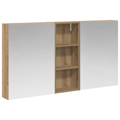 vidaXL - Badkamerkast - set - 3 - st - 130 - x - 14,5 - x - 70 - cm - Bewerkt - hout