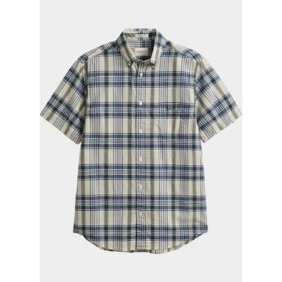 Gant overhemd korte mouw heren Blauw Madras Checked Short Sleeve S 3260078/430