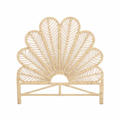 Createyourhome - Rotan - Hoofdbord - Butterfly - Ibiza - Japandi - Riet - Uniek - Uniek - Kinderkamer - 90cm - Eenpersoonsbed