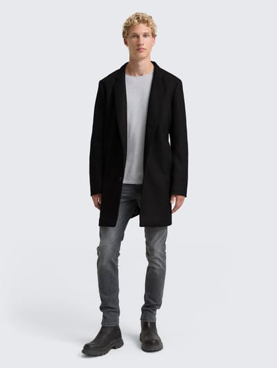 Tom Tailor Denim - Wol-look jas - Maat L - Black