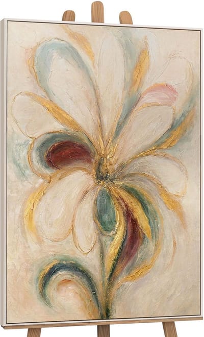 Canvas schilderij handgeschilderd flower energy abstract – YS-Art Gallery – Luxe wanddecoratie voor woonkamer – Modern schilderij voor slaapkamer en hal